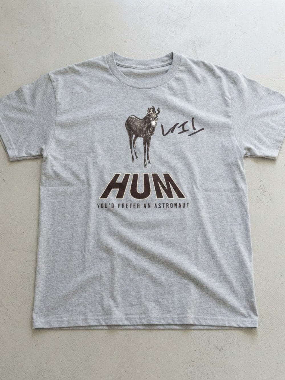 Hum You’d Prefer An Astronaut Gray Graphic T-Shirt Vintage Style Alt Rock Tee